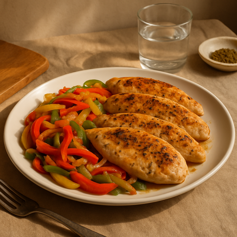 Pollo a la Plancha con Pimientos