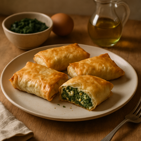 Filoteigpastete mit Spinat-Feta-Füllung