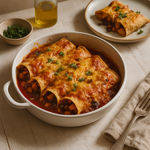 Sweet Potato and Black Bean Enchiladas