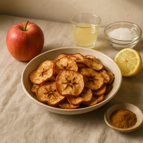 Chips de manzana al horno