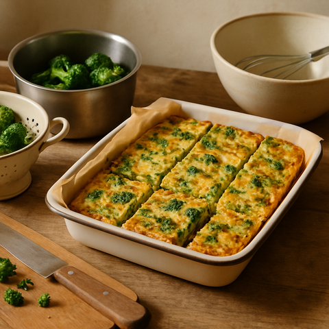 Pastel de brócoli, huevo y queso kaşar al horno