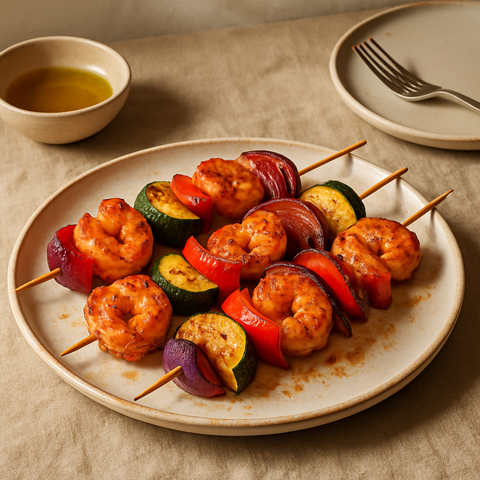 Shrimp and Vegetable Skewers