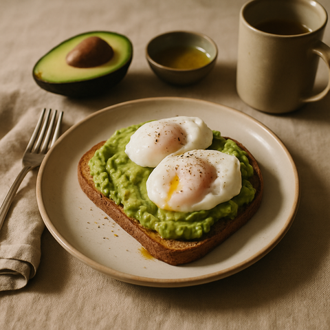 Avocado mit pochierten Eiern