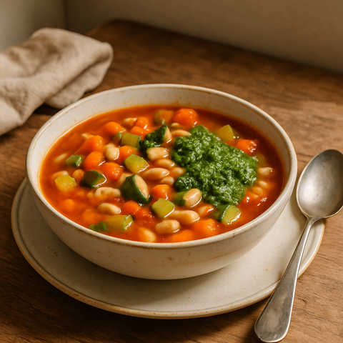 Pestolu Minestrone Çorbası