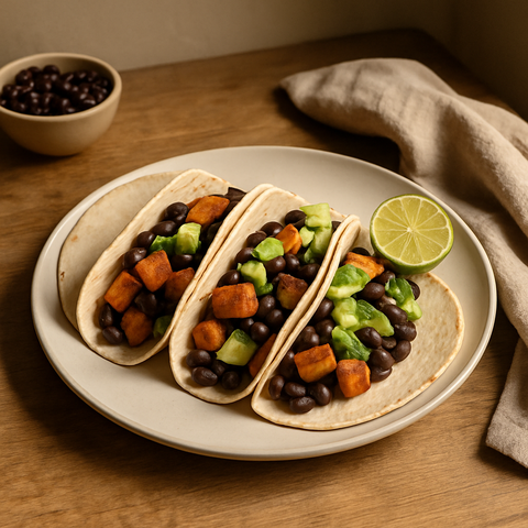 Vegan Tatlı Patatesli Tacos