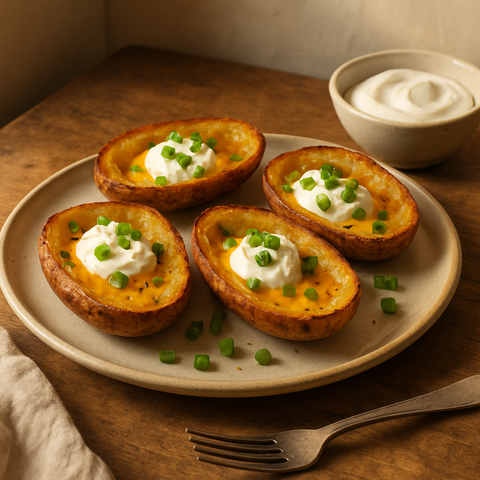 Überbackene Kartoffelschalen