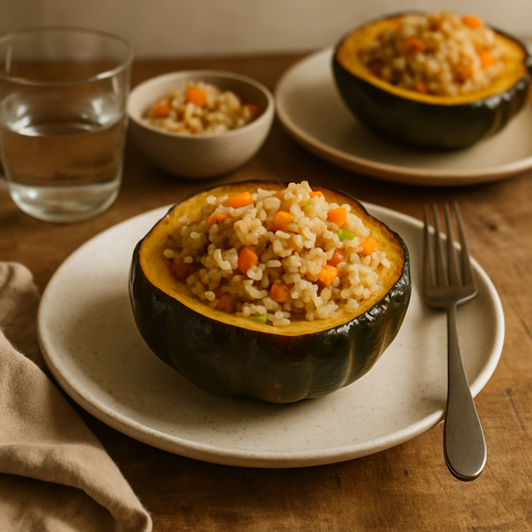 Stuffed Acorn Squash with Rice