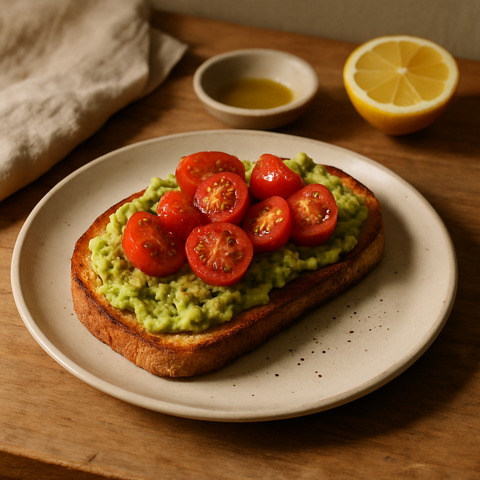 Avocado-Toast mit Kirschtomaten