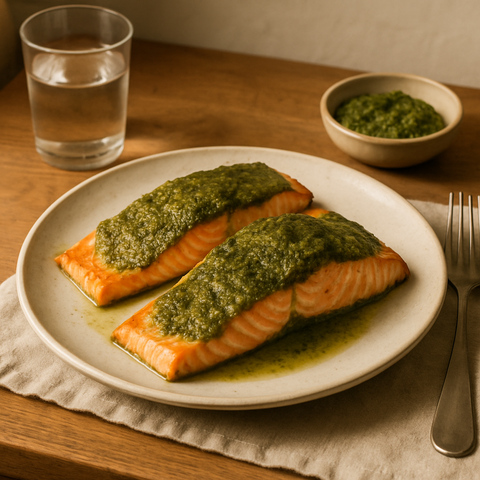 Ofenlachs mit Pesto