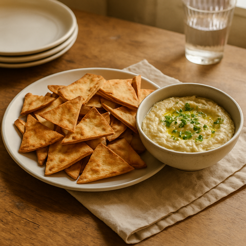 Pita Chips with Baba Ganoush