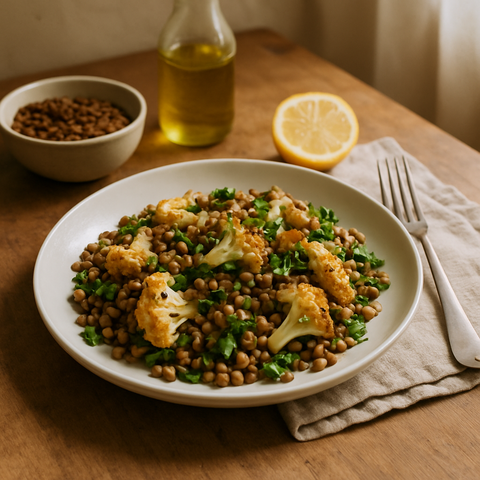Roasted Cauliflower and Lentil Salad
