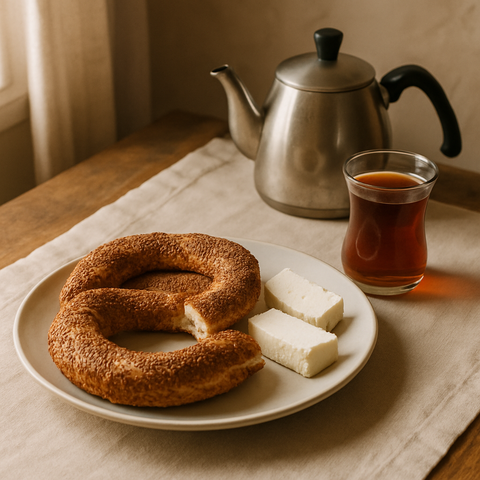 Peynir ve Çay Eşliğinde Simit