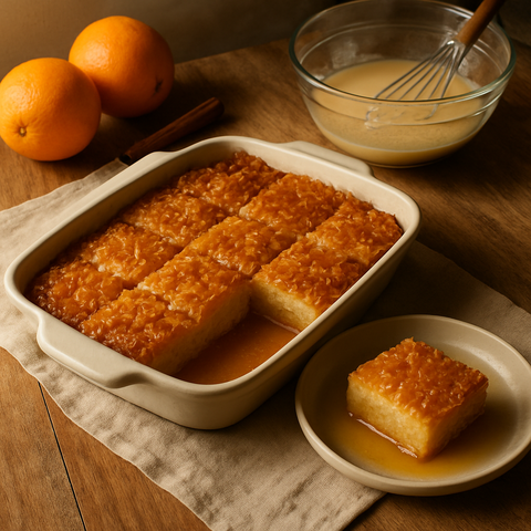 Pastel griego de naranja con masa filo (Portokalopita)