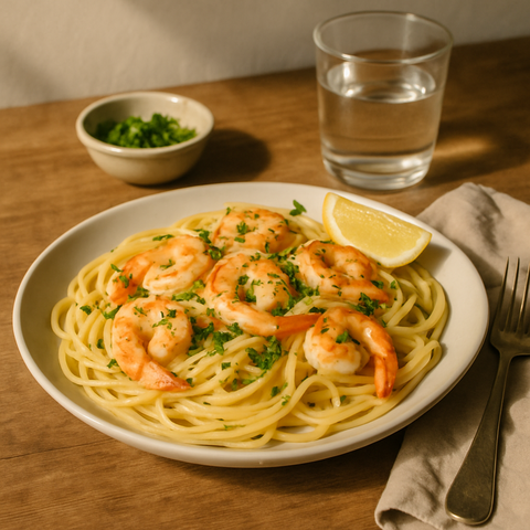 Scampi Usulü Karidesli Linguine