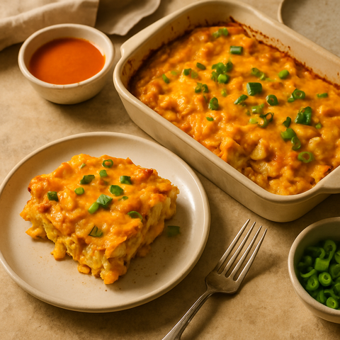 Buffalo Chicken Egg Bake
