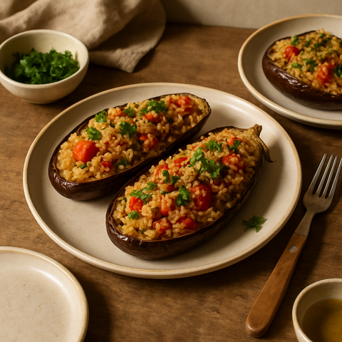 Stuffed Eggplant with Quinoa