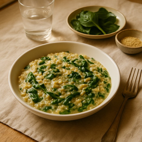 Savory Oats with Spinach
