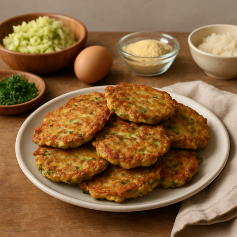 Turkish Zucchini Fritters with Corn Flour