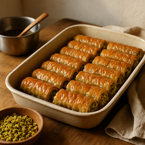 Antep Fıstıklı Baklava Ruloları