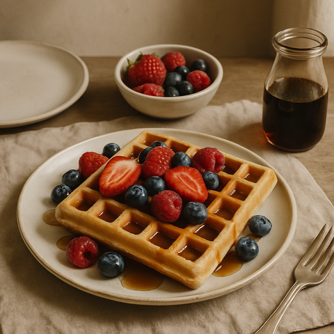 Taze Orman Meyveli Vegan Waffle'lar